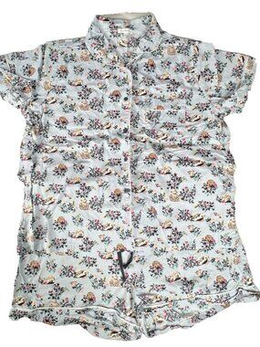 Vera Bradley Size XL Pajama 2 Piece Set Shorts & Top Hedgehog Wild 100% Cotton